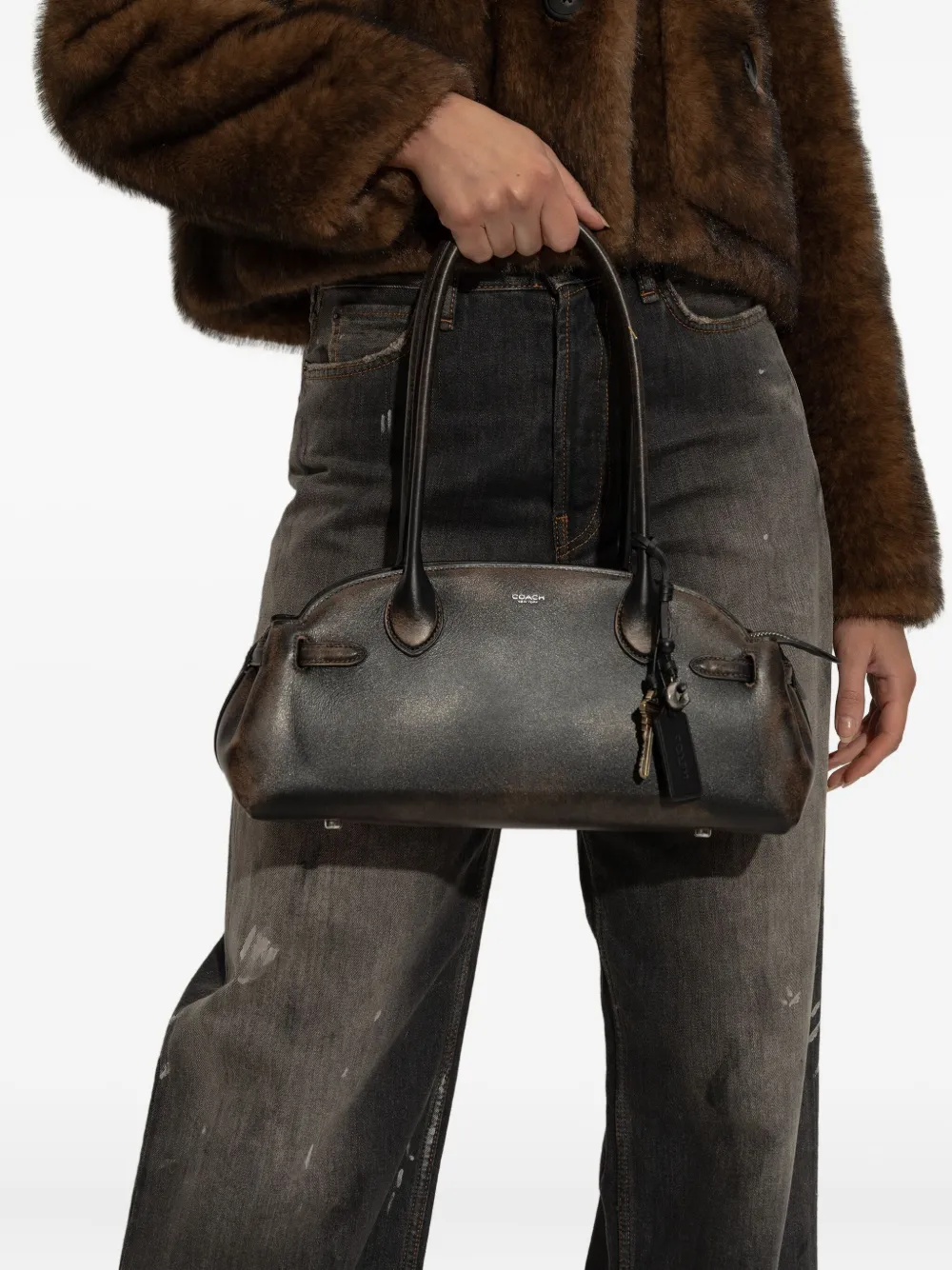 Coach Empire leren shopper met sleutelhanger - Bruin