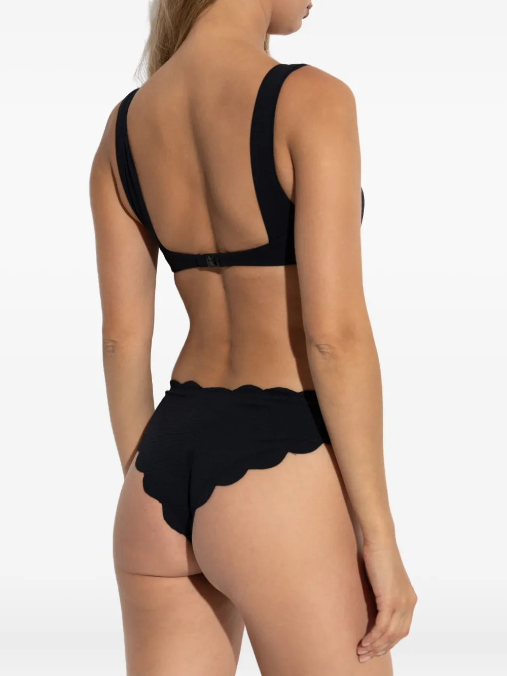 Marysia North Scallop-edge Bikini Top In Black