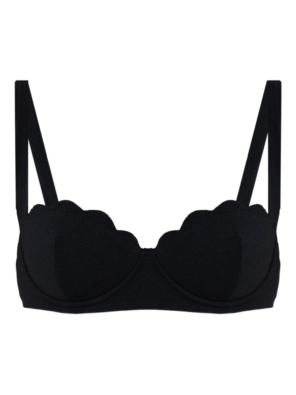 Marysia North Scallop-edge Bikini Top In Black