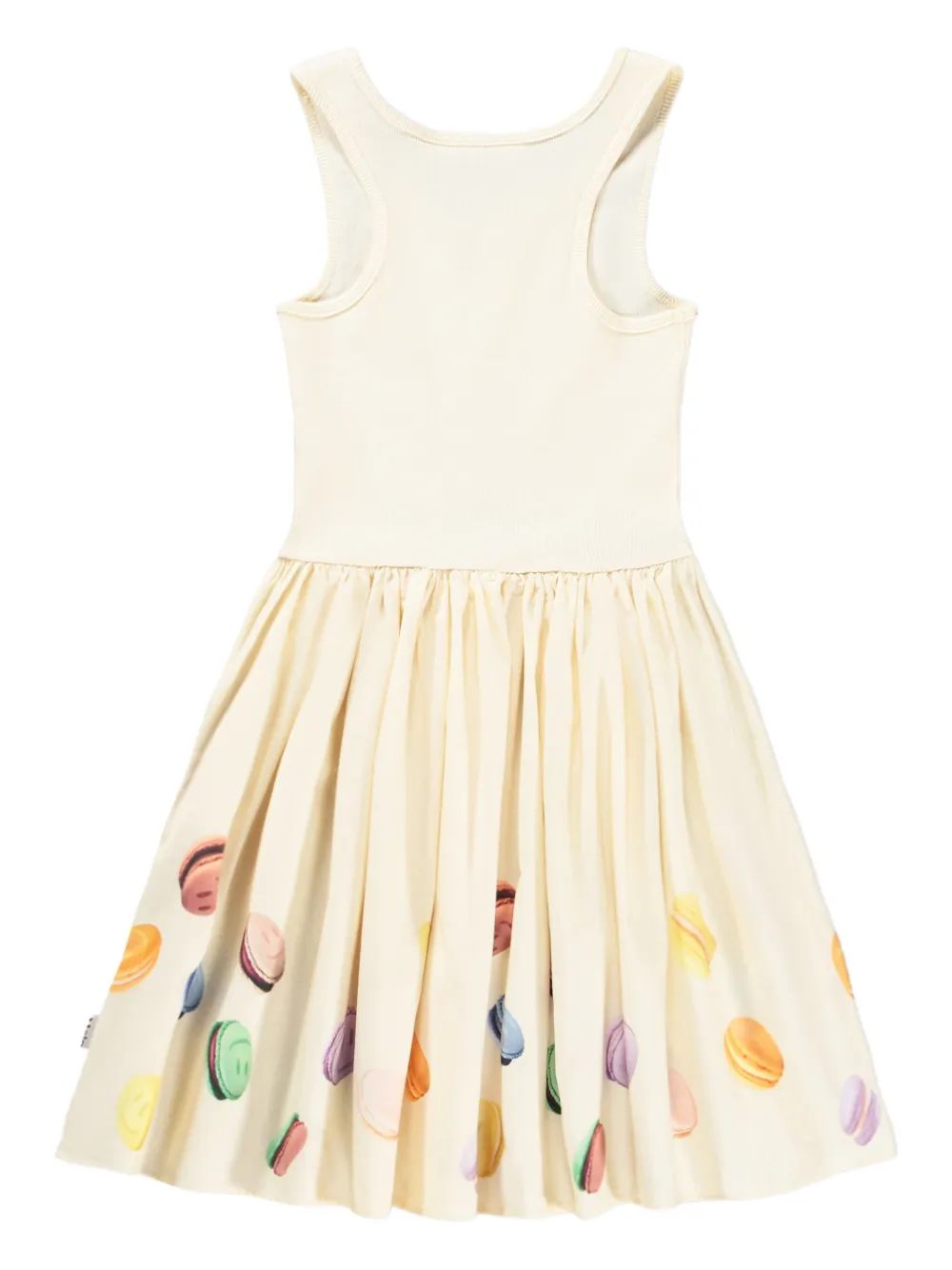Molo Mouwloze jurk met macaronprint Geel