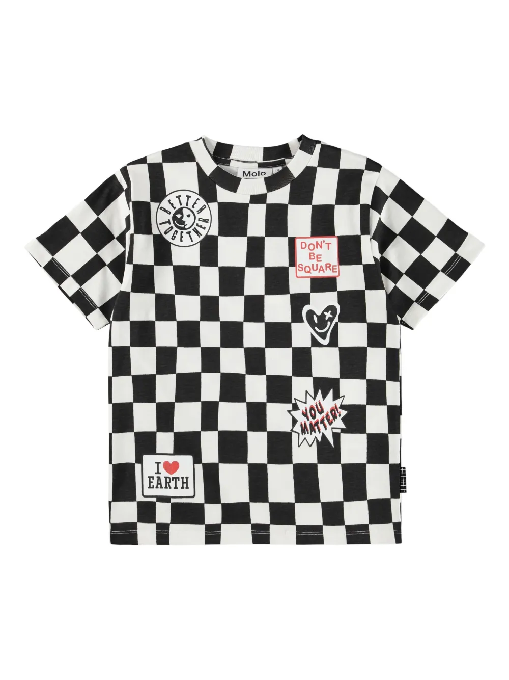 Molo T-shirt Riley a quadri - Nero