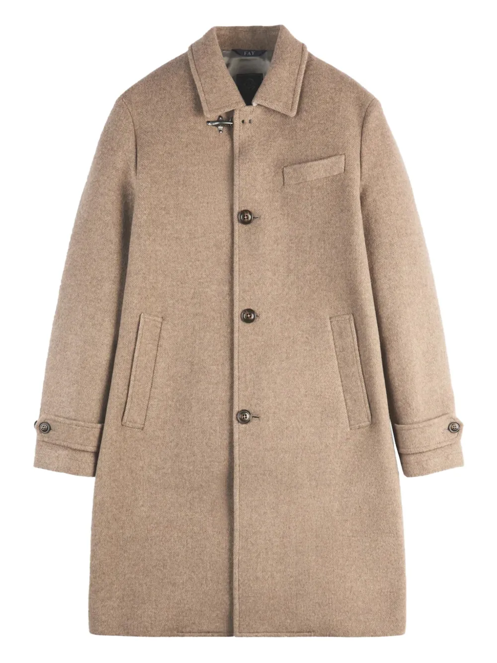 Fay toggle-fastening buttoned coat Beige
