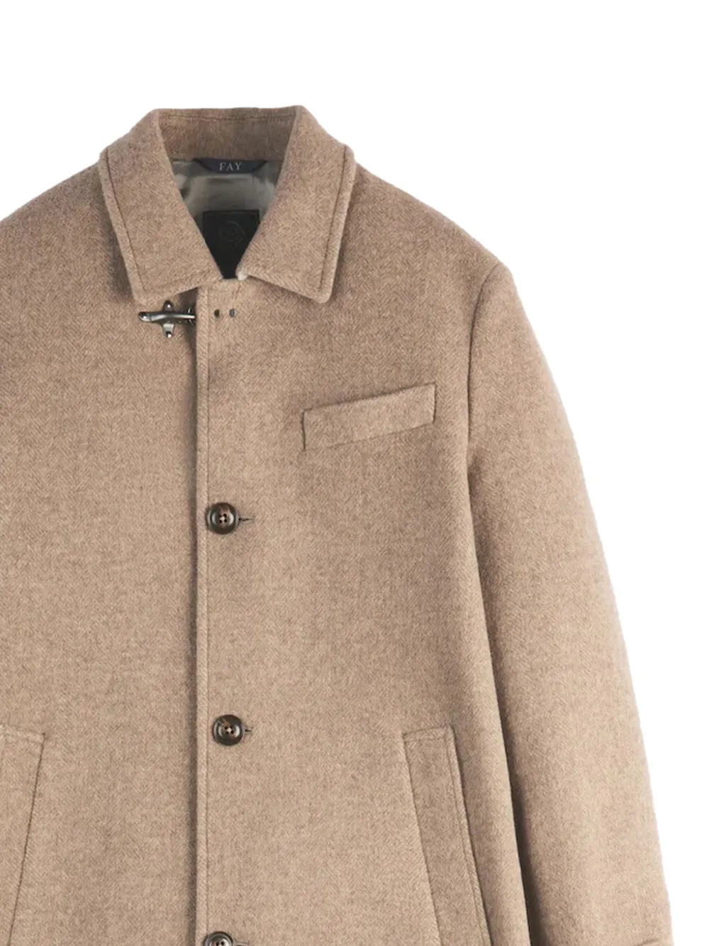 Fay toggle-fastening buttoned coat Beige