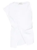 Róhe asymmetric draped top - White