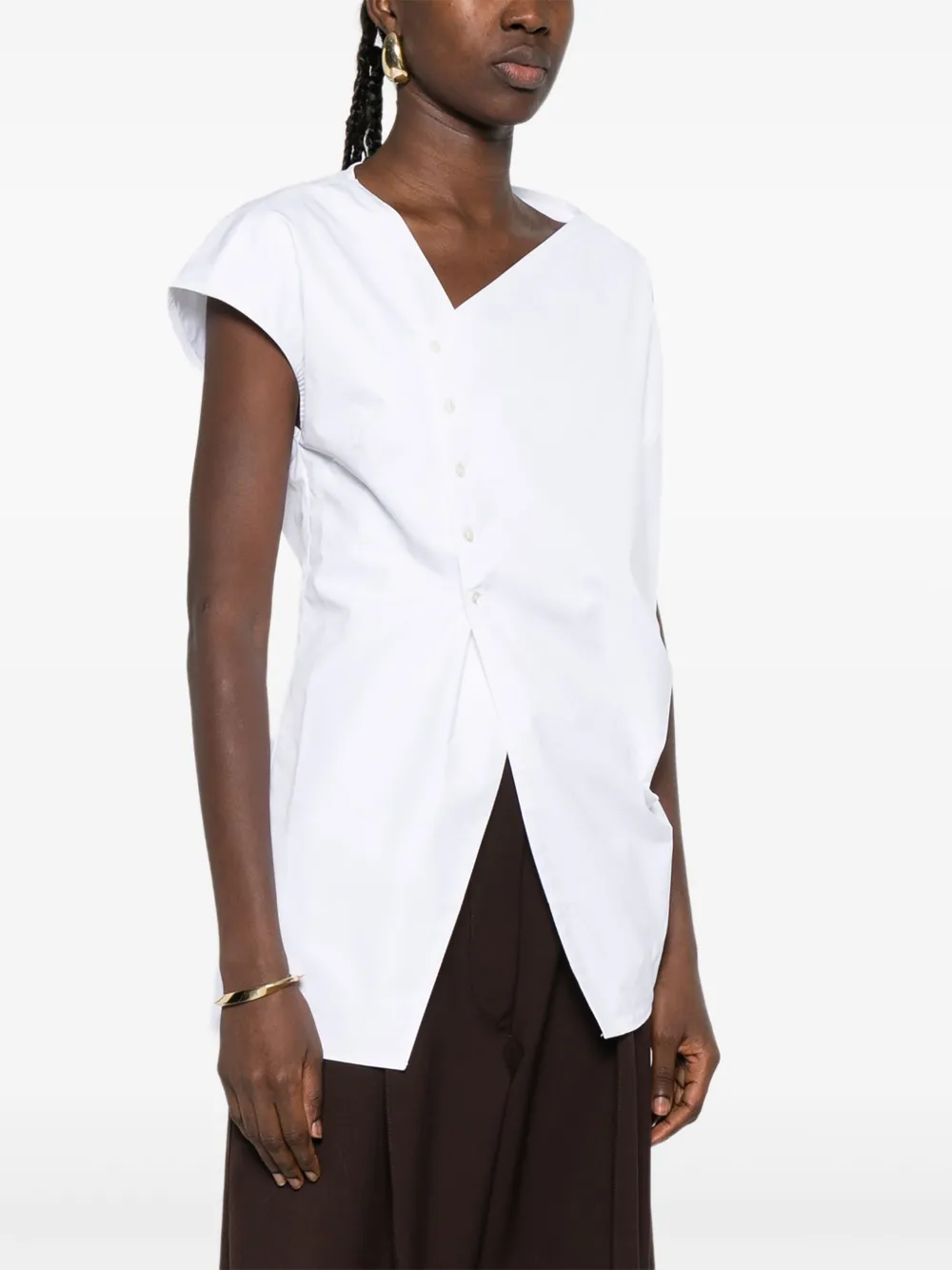 Rohe Asymmetric Draped Top In White
