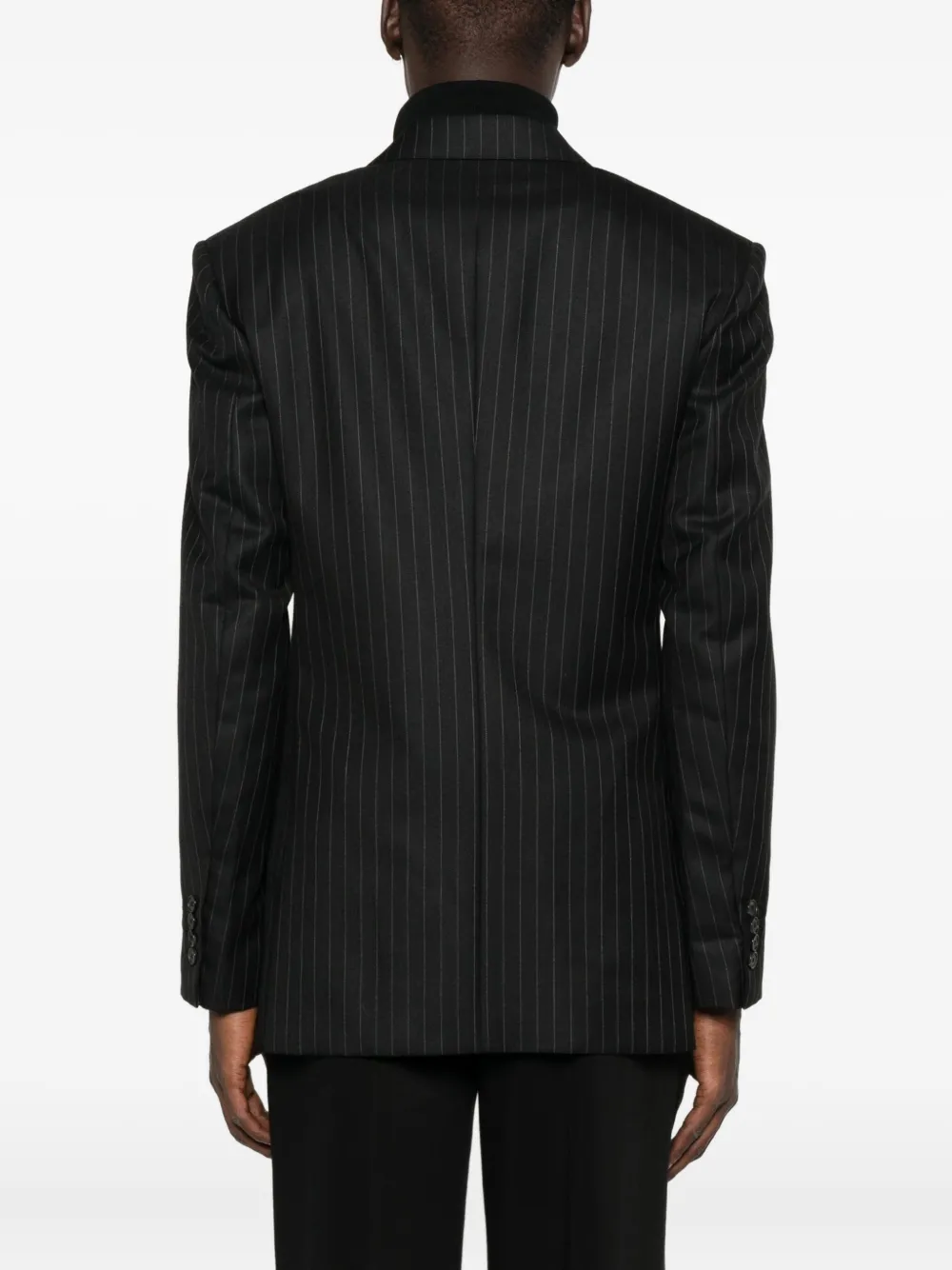 Givenchy stripe-pattern double-breasted blazer Zwart