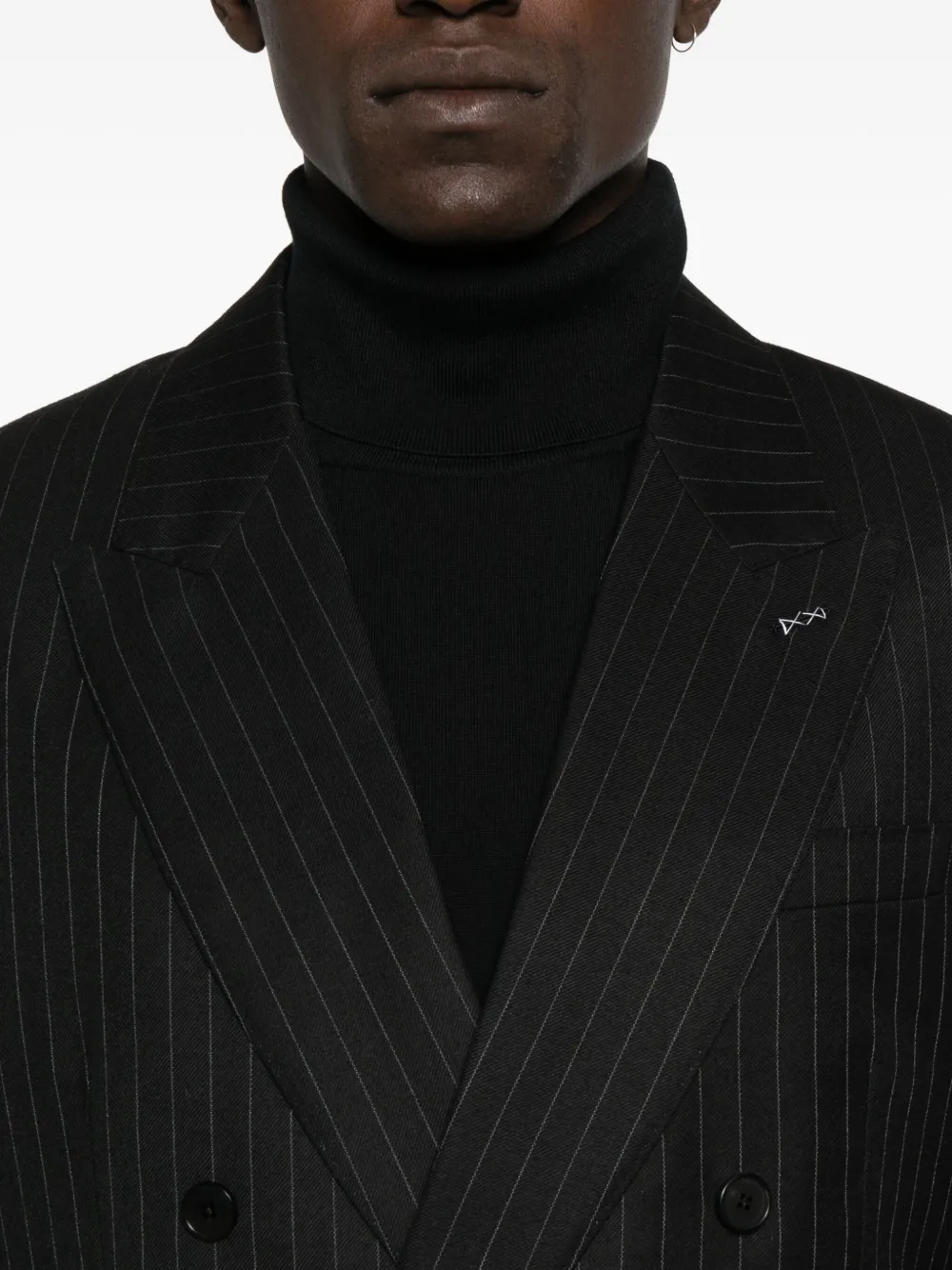 Givenchy stripe-pattern double-breasted blazer Zwart