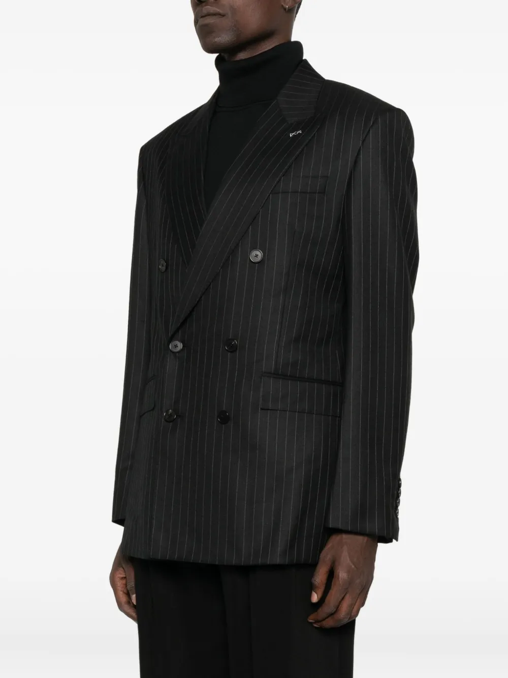 Givenchy stripe-pattern double-breasted blazer Zwart