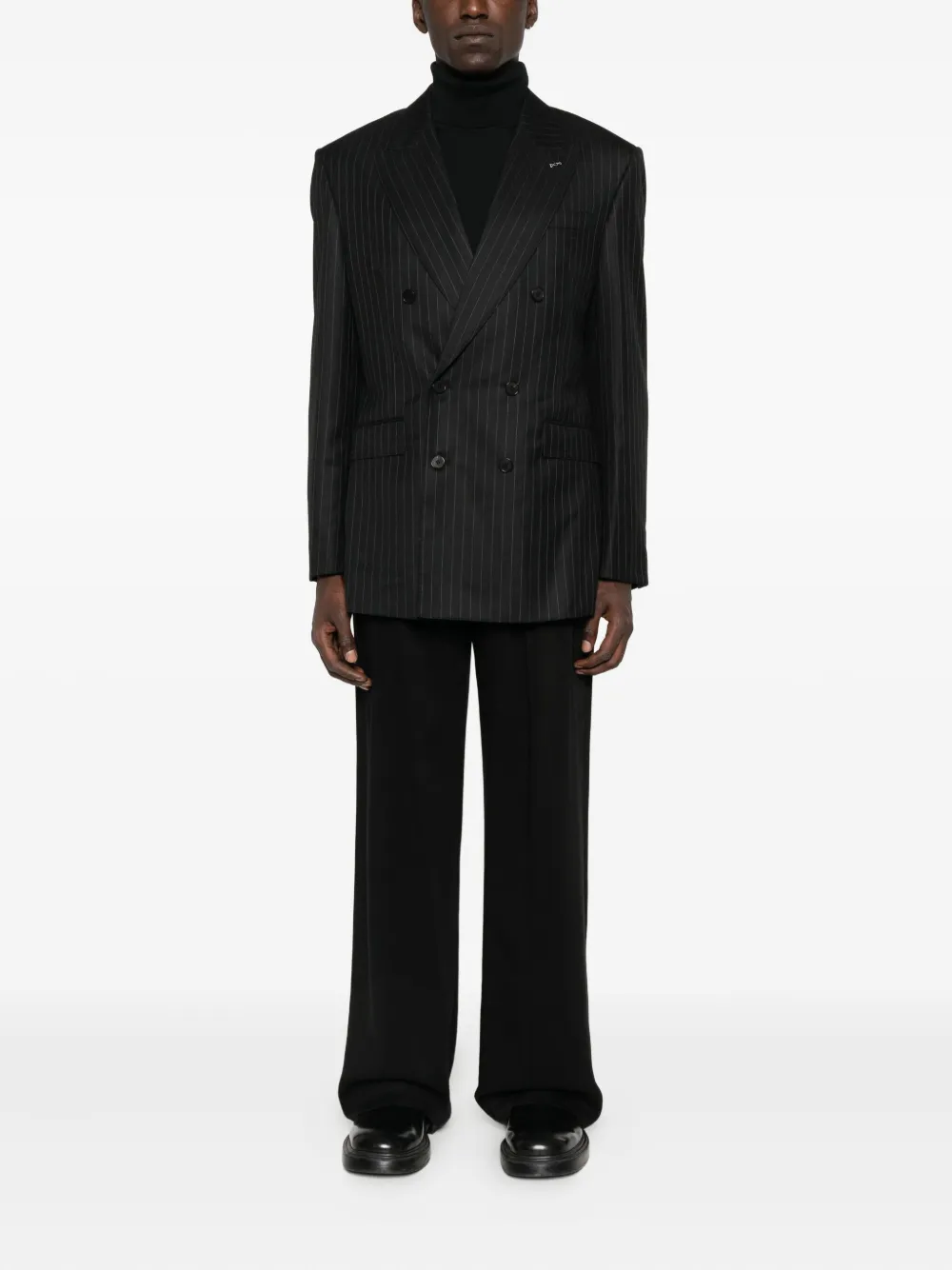 Givenchy stripe-pattern double-breasted blazer Zwart