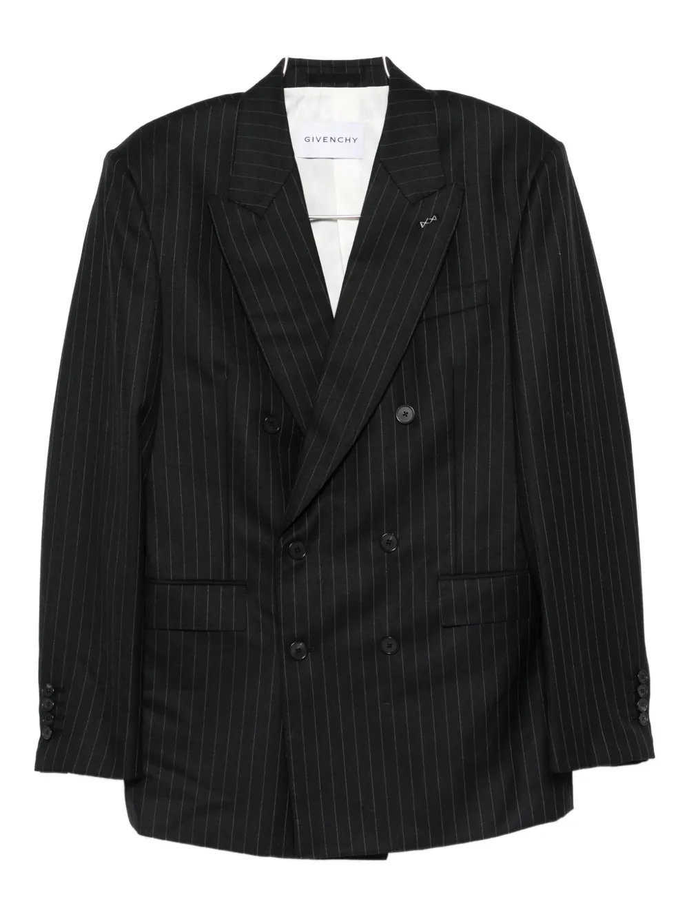 Givenchy stripe-pattern double-breasted blazer Zwart