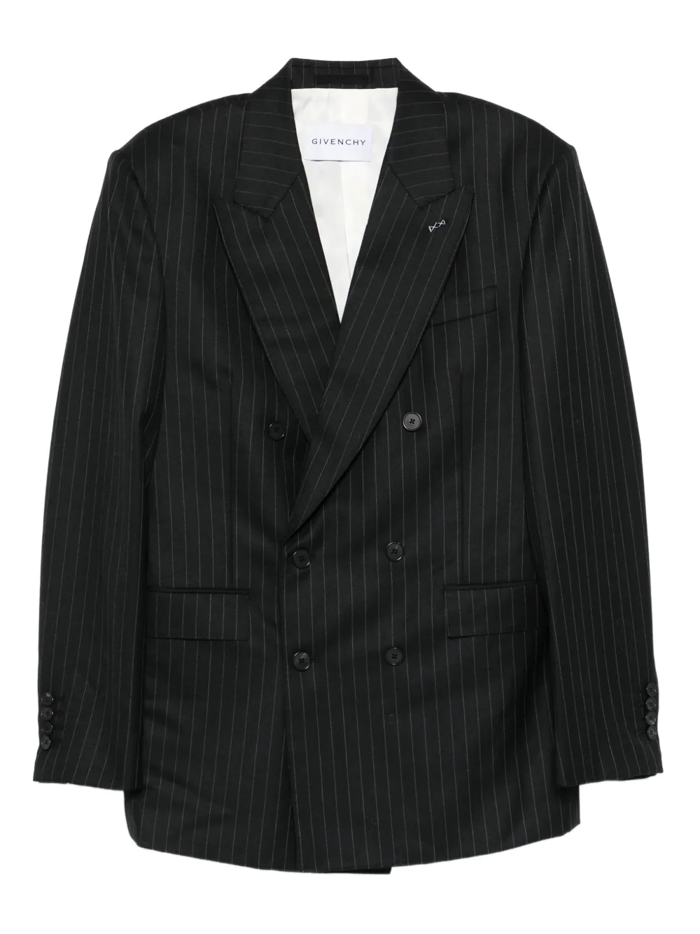 Givenchy stripe-pattern double-breasted blazer | Black | Image 1