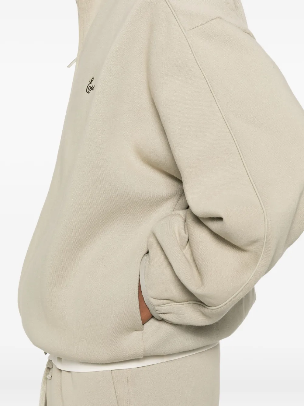 Essentials Taupe Modern Fit Fleece Track Jacket In Neutral