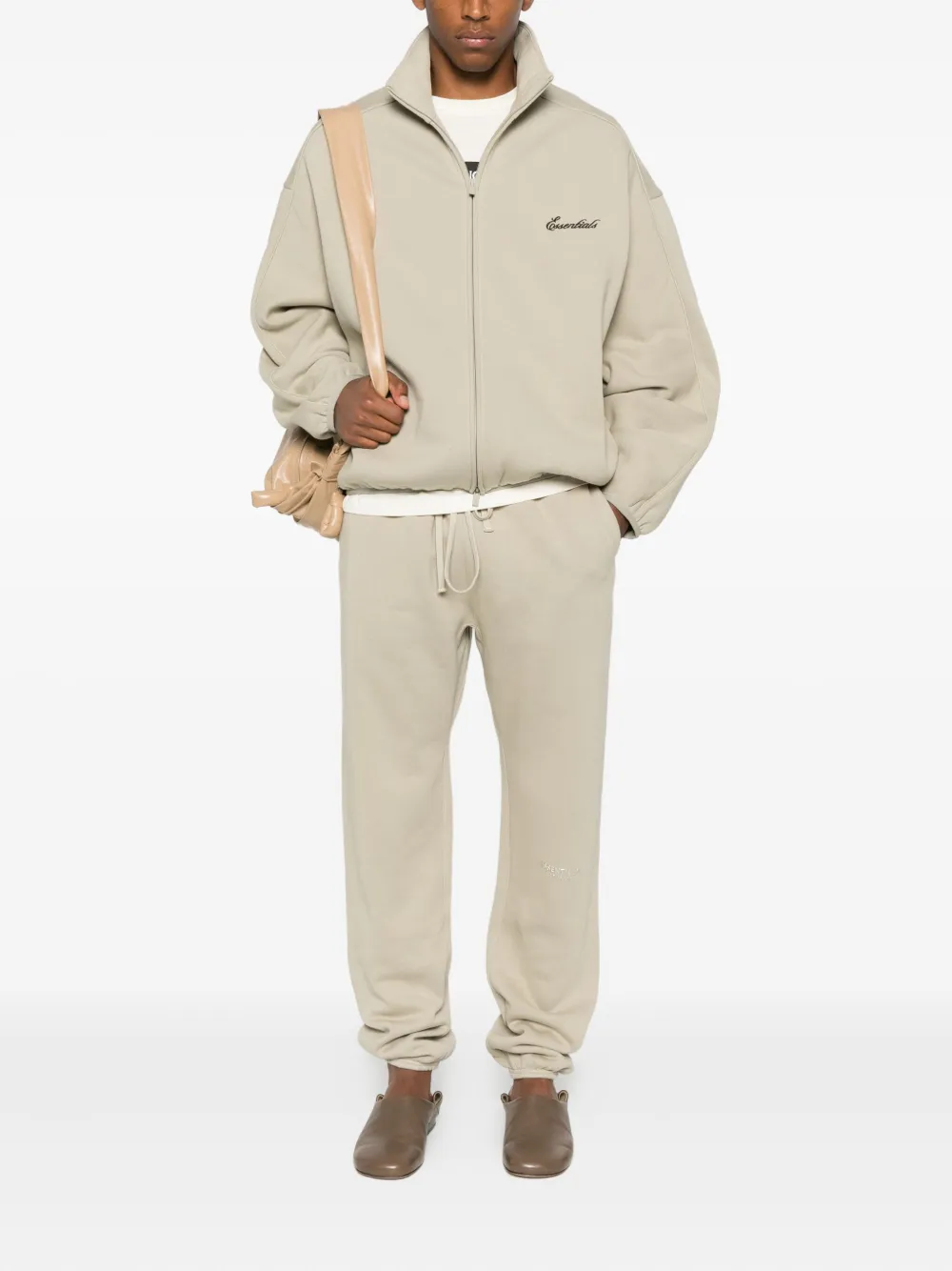 FEAR OF GOD ESSENTIALS high-neck zip-up sweatshirt - Beige