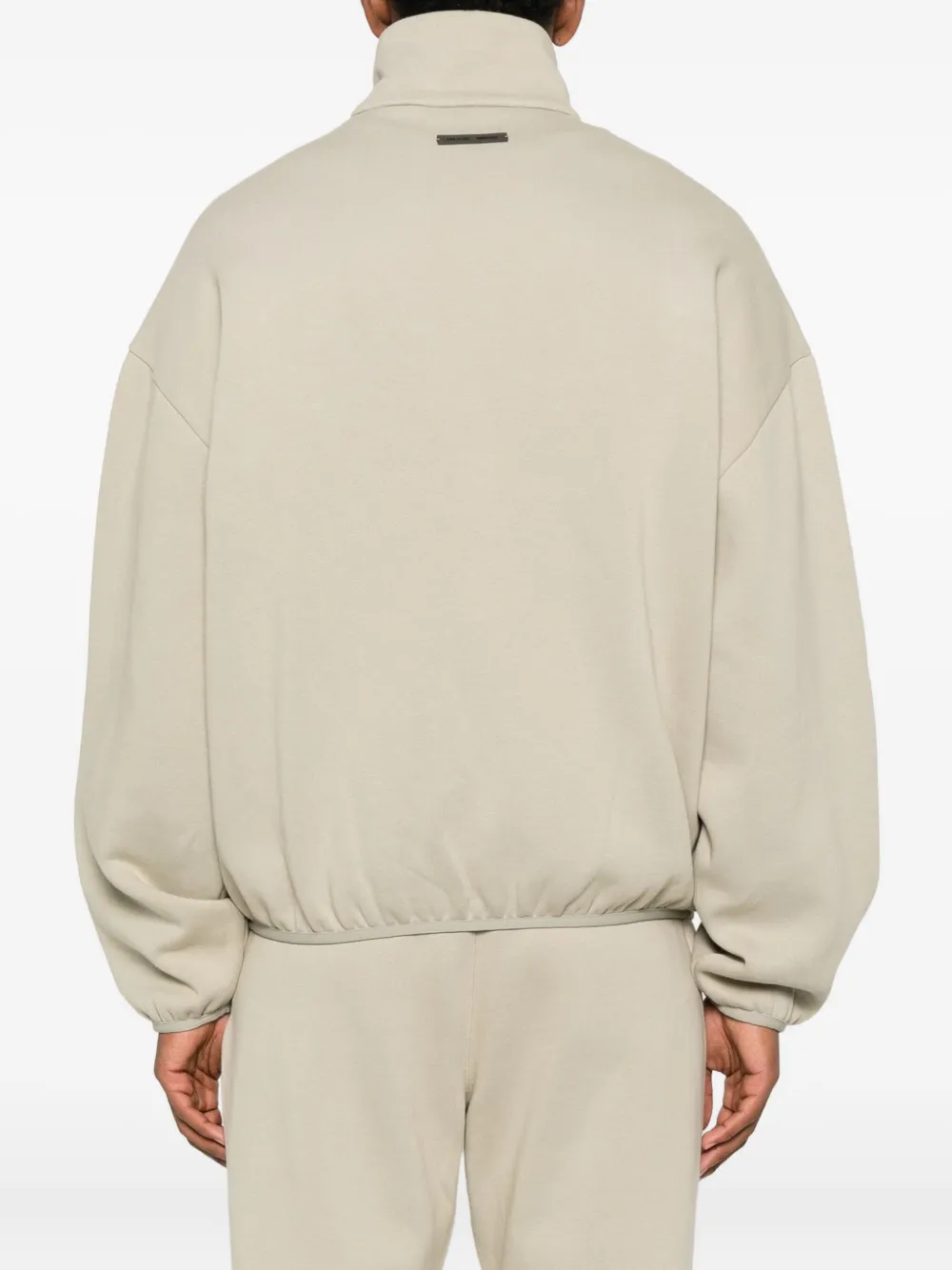 Essentials Taupe Modern Fit Fleece Track Jacket In Neutral