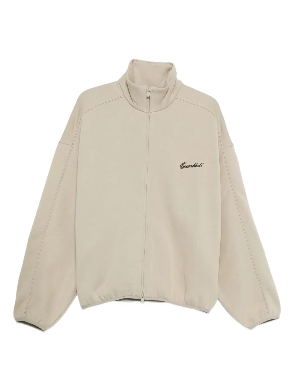 Essentials Taupe Modern Fit Fleece Track Jacket In Neutral