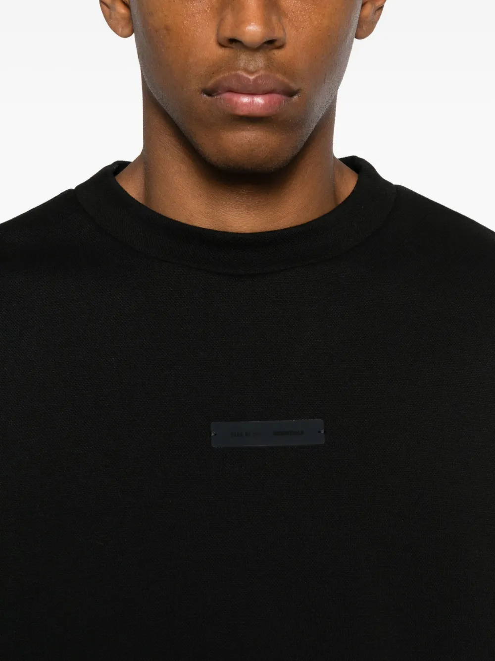 FEAR OF GOD ESSENTIALS 90s Fit Pique T-shirt met ronde hals Zwart