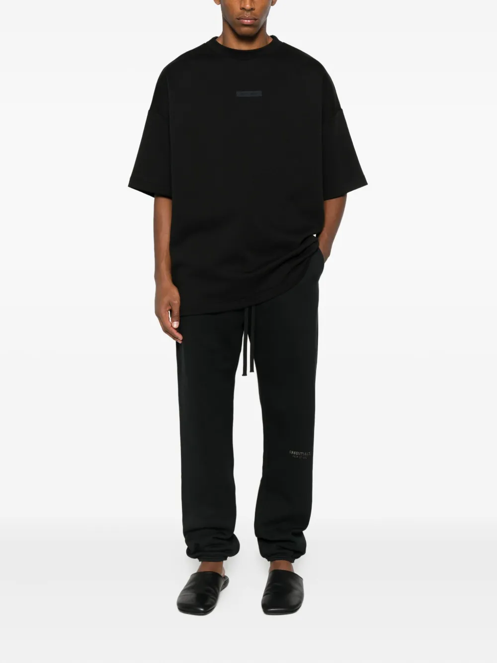 FEAR OF GOD ESSENTIALS 90s Fit Pique crew-neck T-shirt - Zwart
