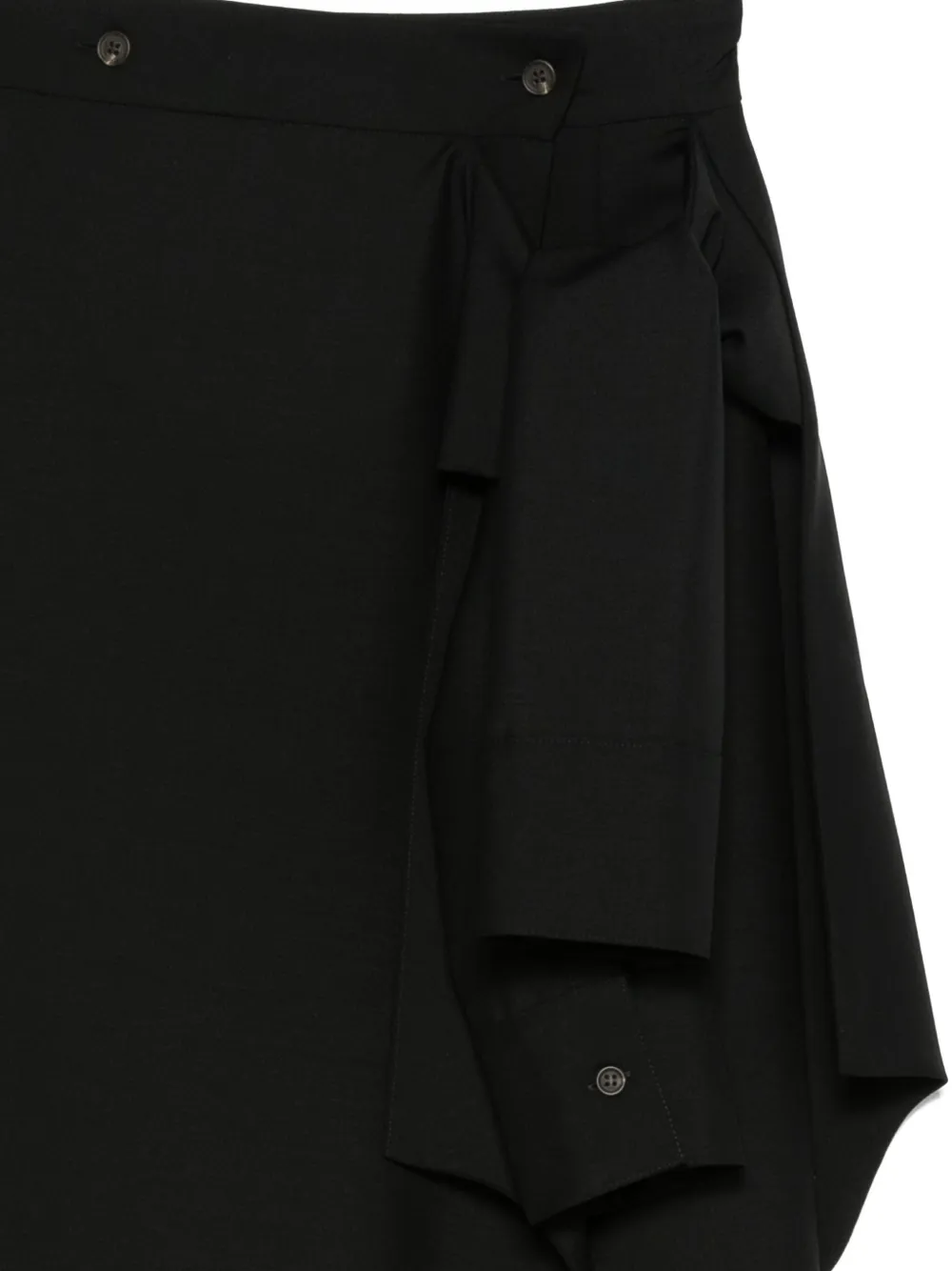 Rohe Ruffled Asymmetric Midi Skirt In Black
