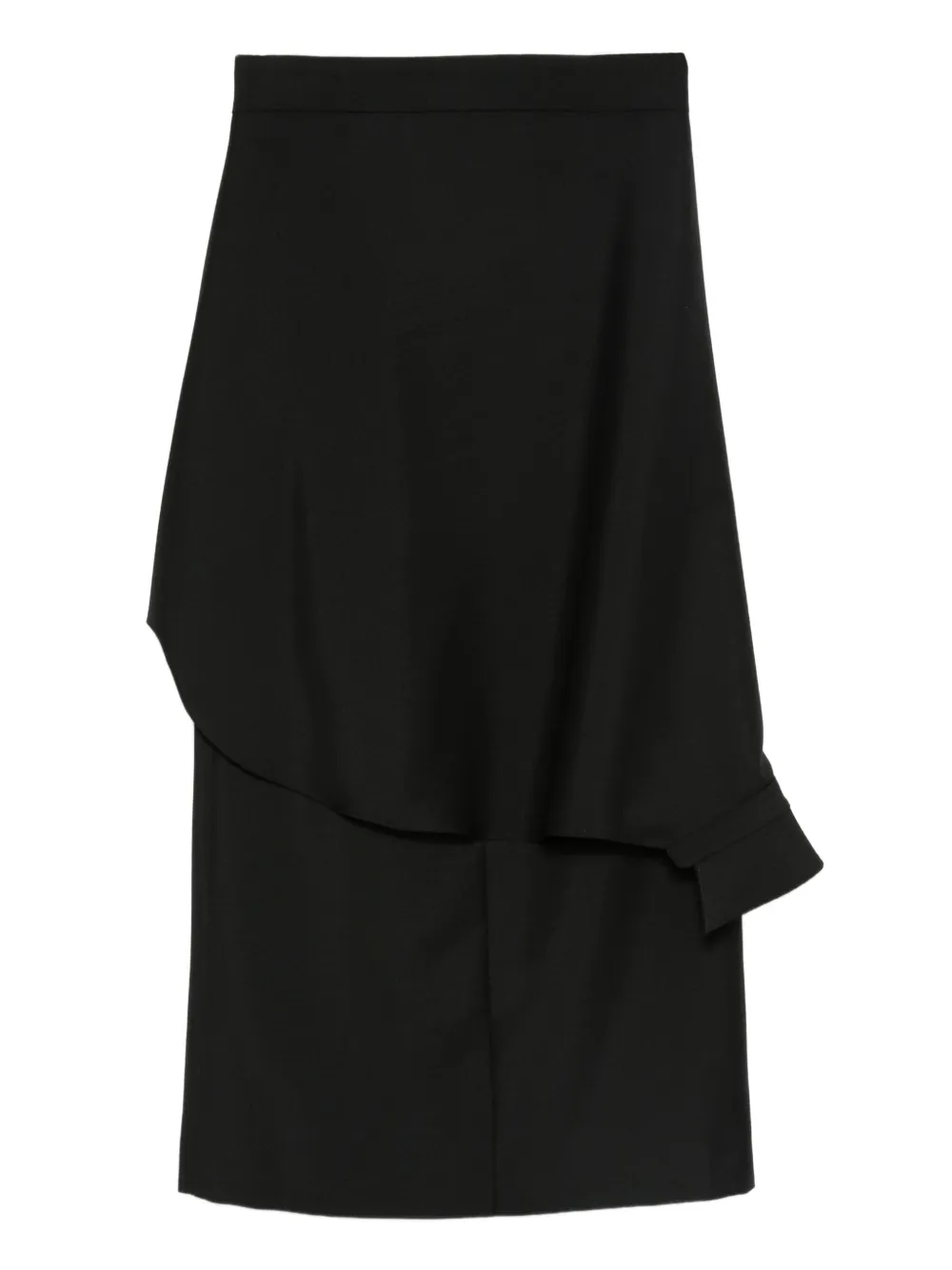 Rohe Ruffled Asymmetric Midi Skirt In Black