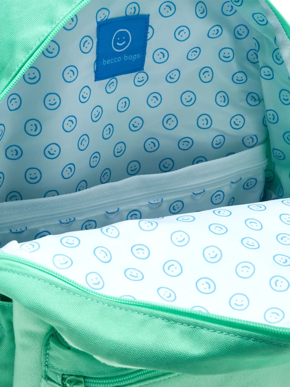 BECCO BAGS Grote Becco rugzak met smiley en zak Groen