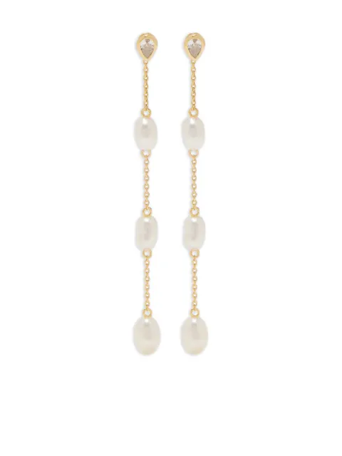 Astrid & Miyu pearl chain drop earrings