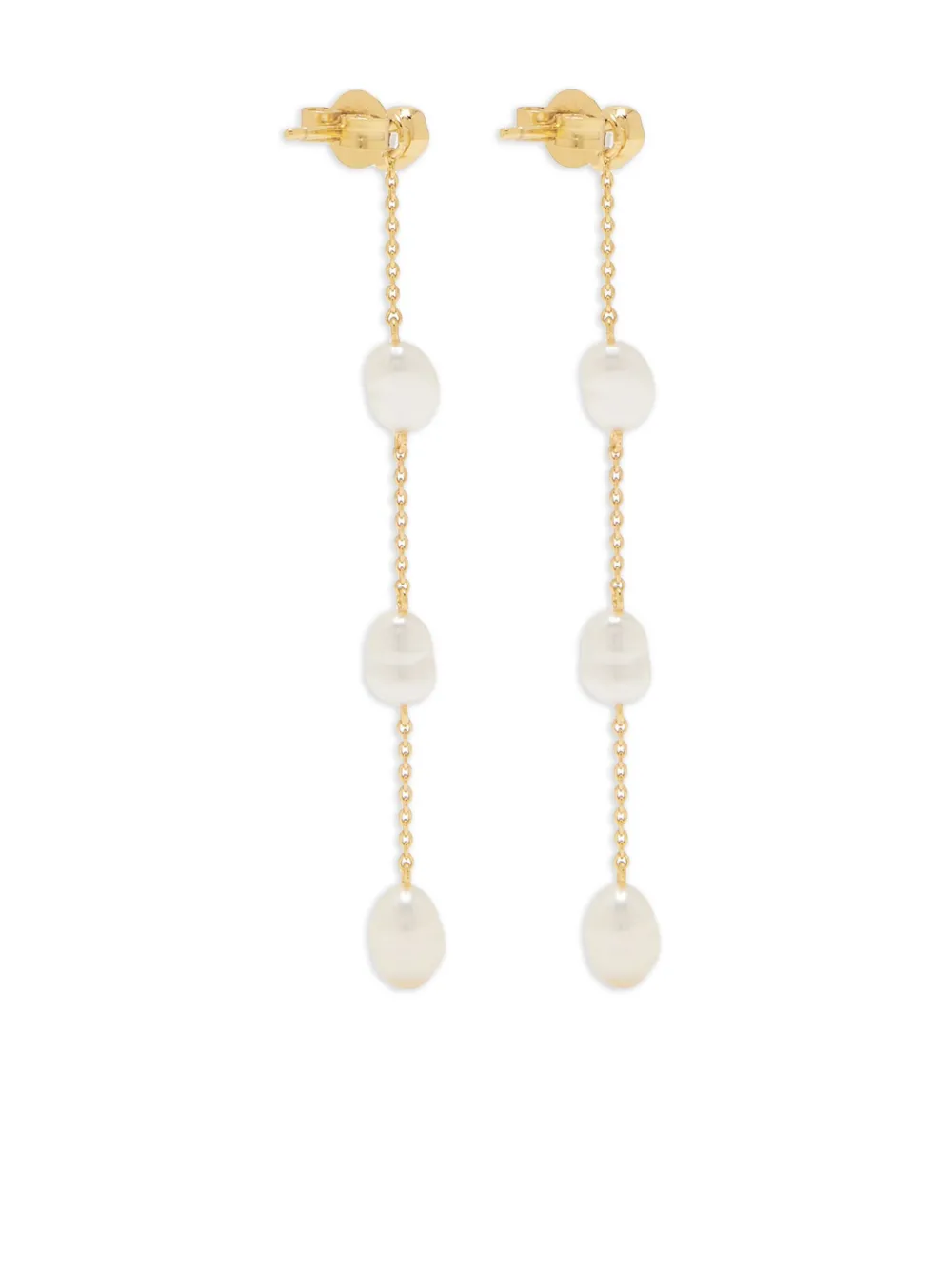 Astrid & Miyu pearl chain drop earrings | Image 2