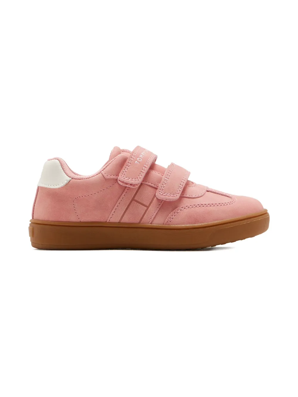 Tommy Hilfiger Junior Suède sneakers met dubbele bandjes Roze