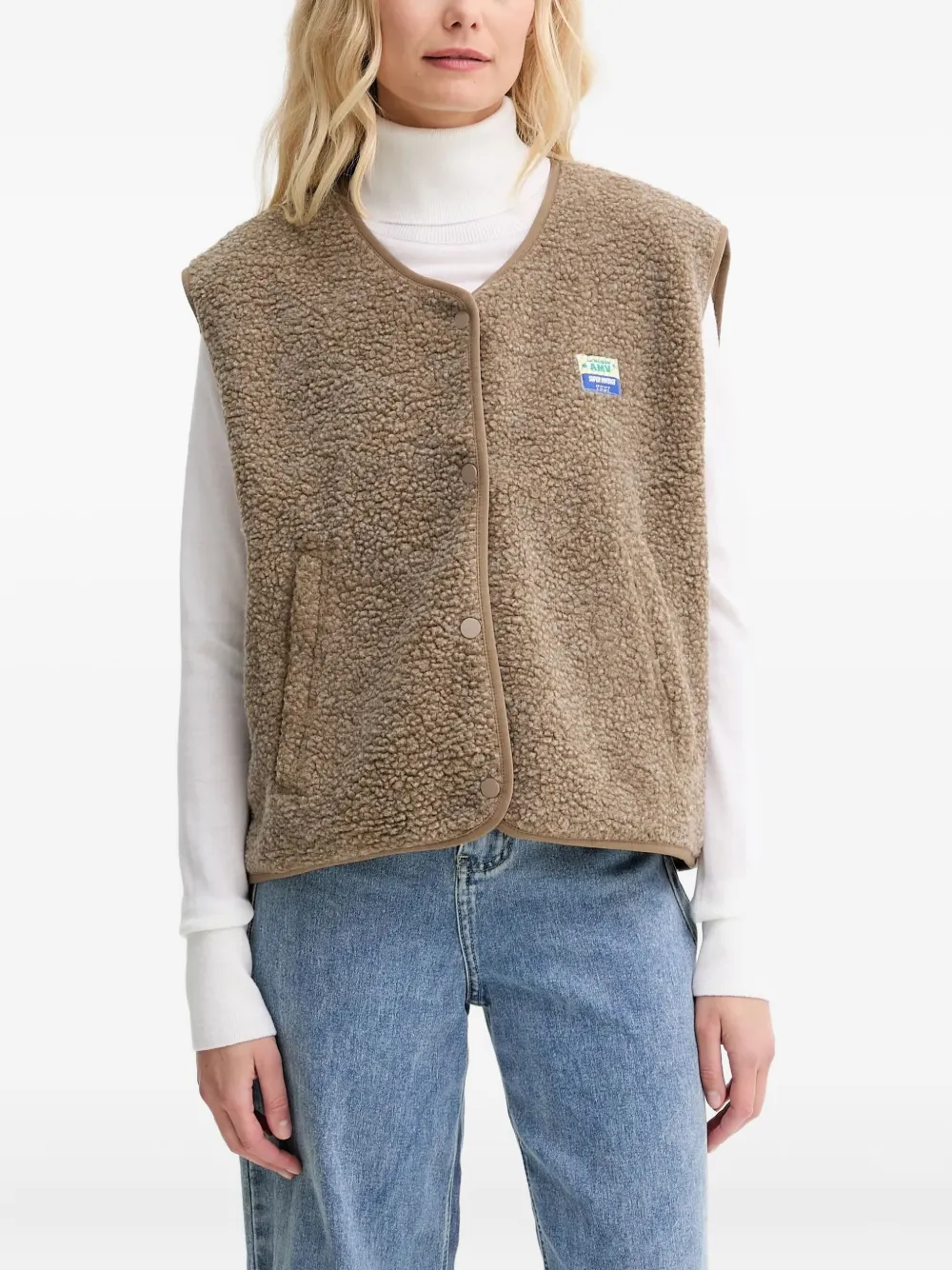 American Vintage Press-stud Gilet In Brown