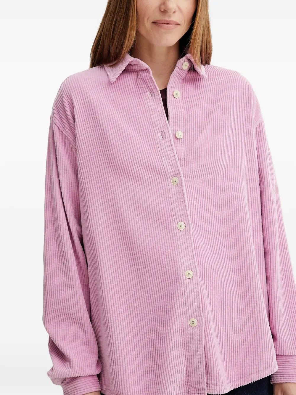 American Vintage corduroy button shirt - Roze