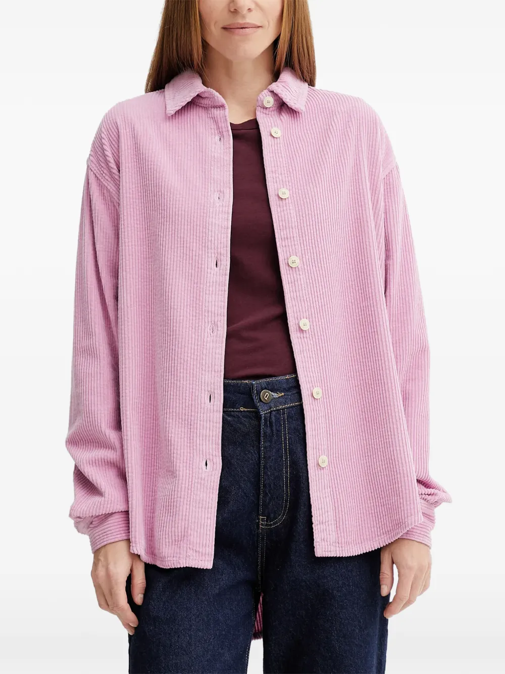 American Vintage corduroy button shirt - Rosa