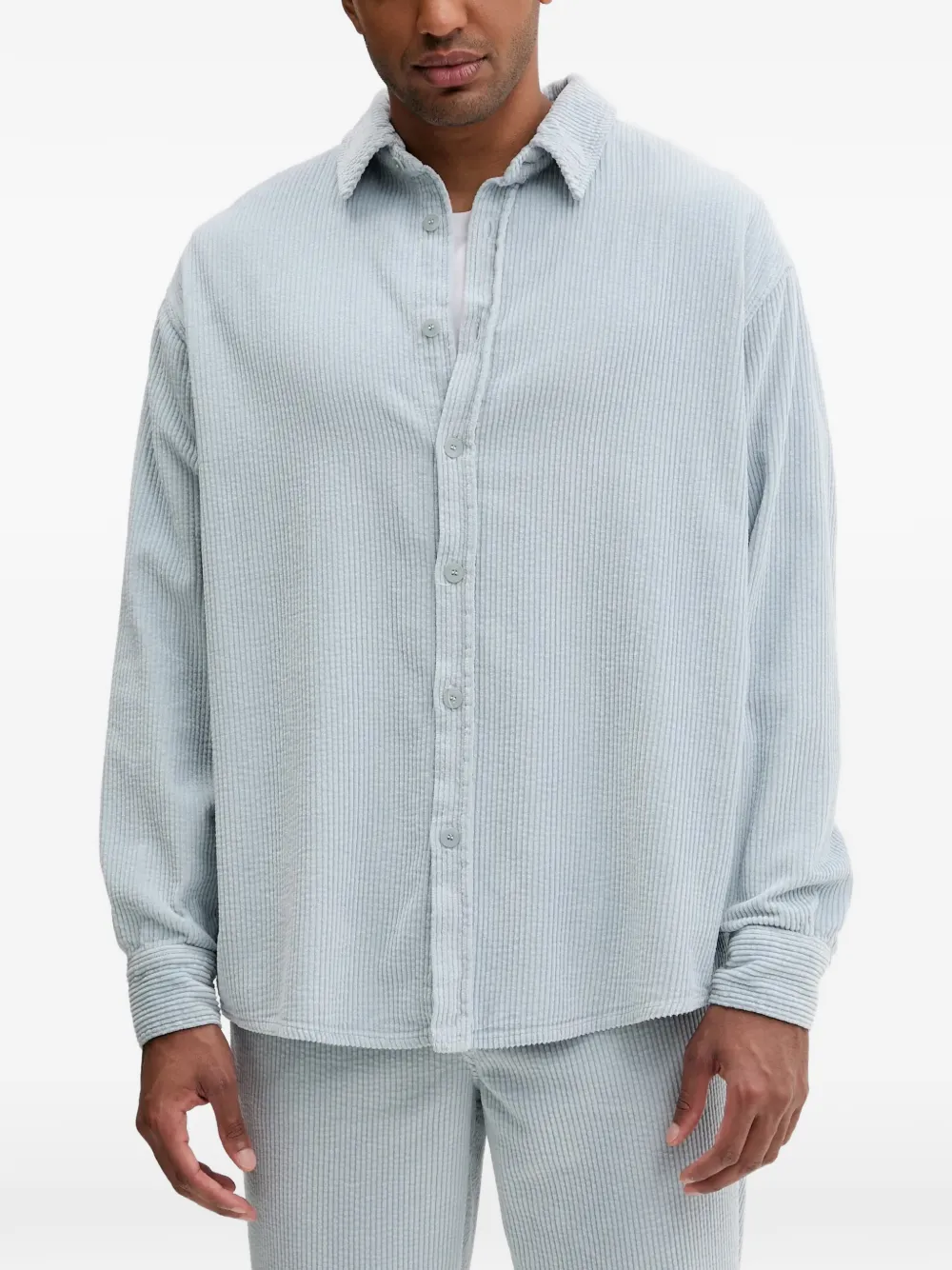 American Vintage corduroy button shirt - Blu