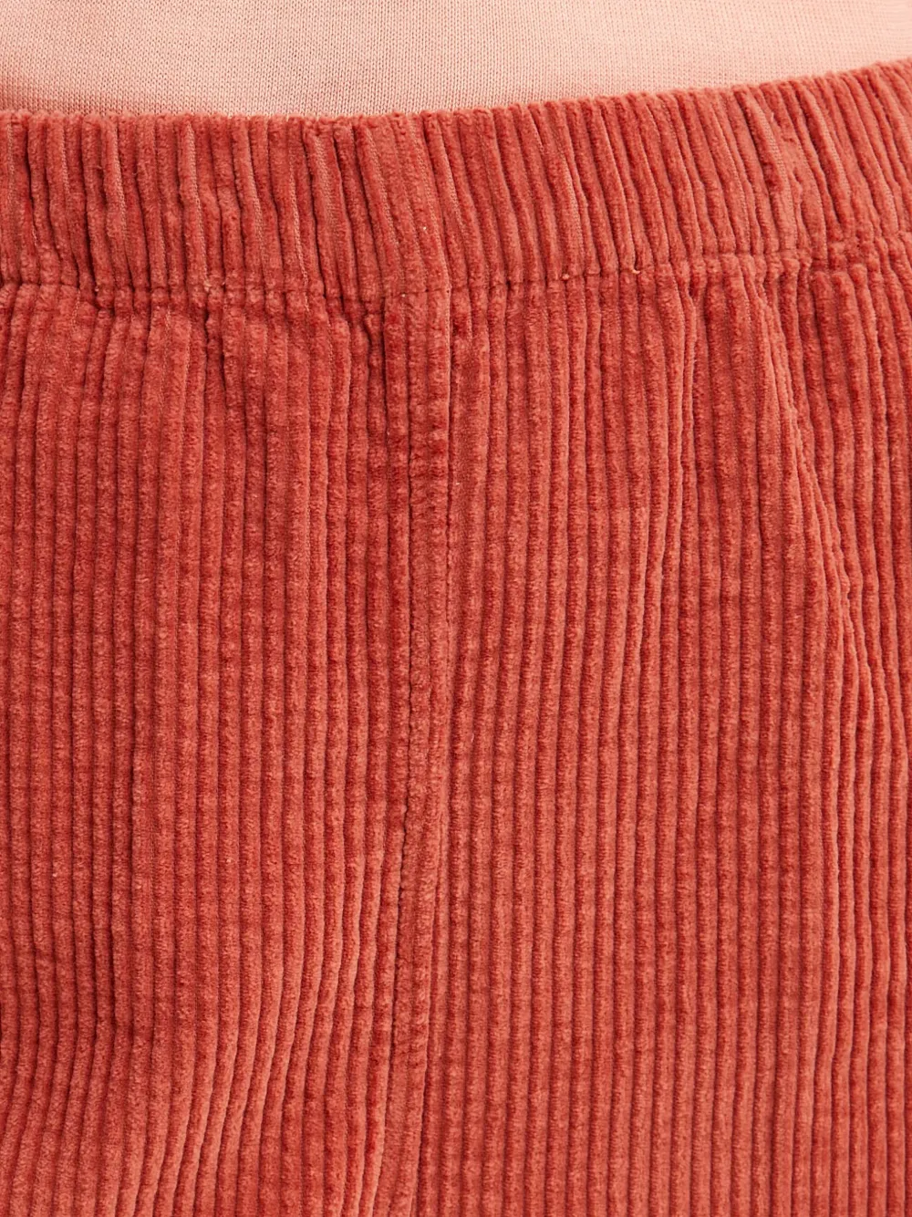 American Vintage Ribfluwelen broek met elastische tailleband Oranje