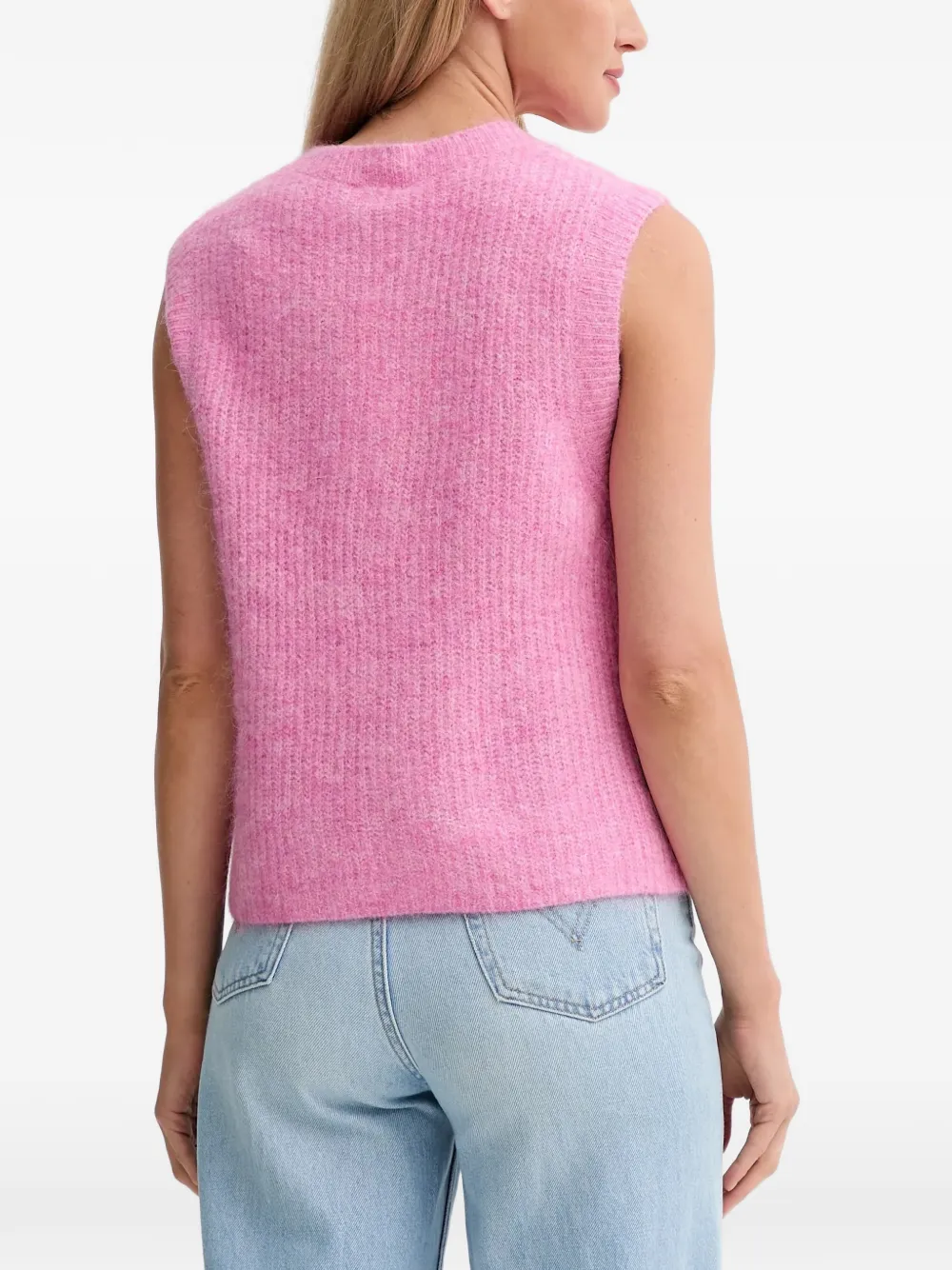 American Vintage East vest met knoop Roze