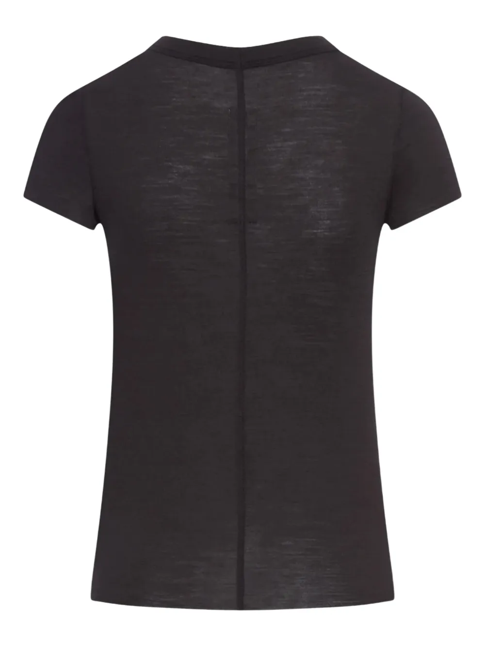 Rick Owens Sheer Fabric Cropped Level T-shirt In Black