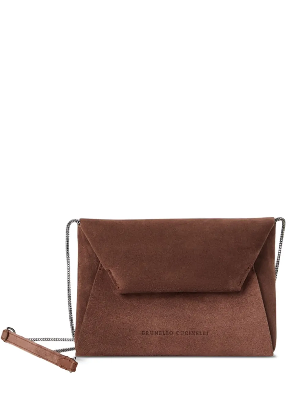 Brunello Cucinelli BC Duo suède schoudertas Bruin