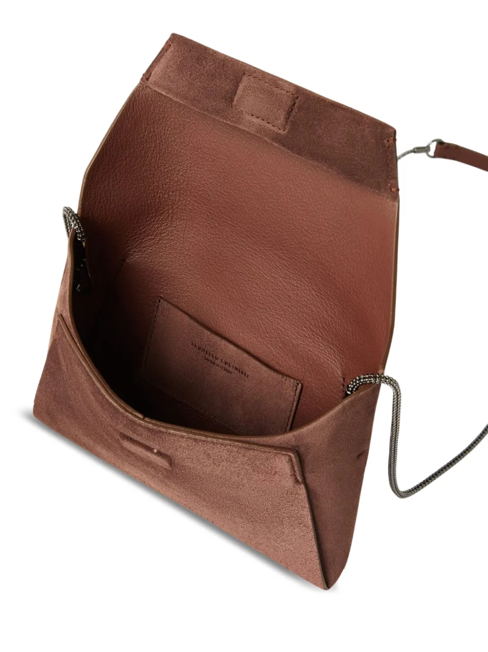 Brunello Cucinelli BC Duo suède schoudertas Bruin