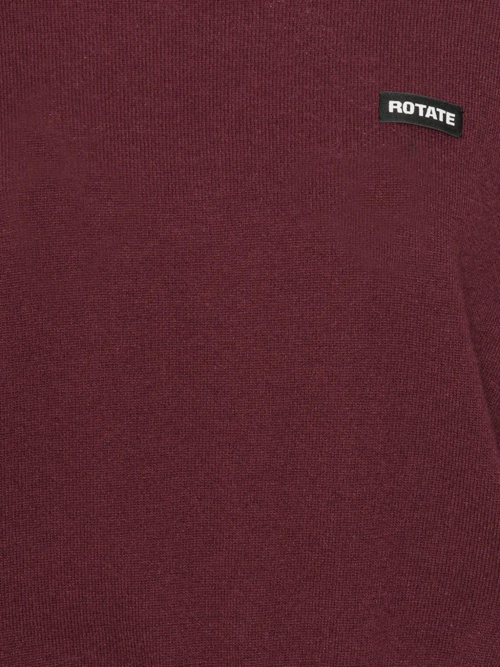 Rotate Birger Christensen Cropped Burgundy Sweater With Ribbed Hem In Red
