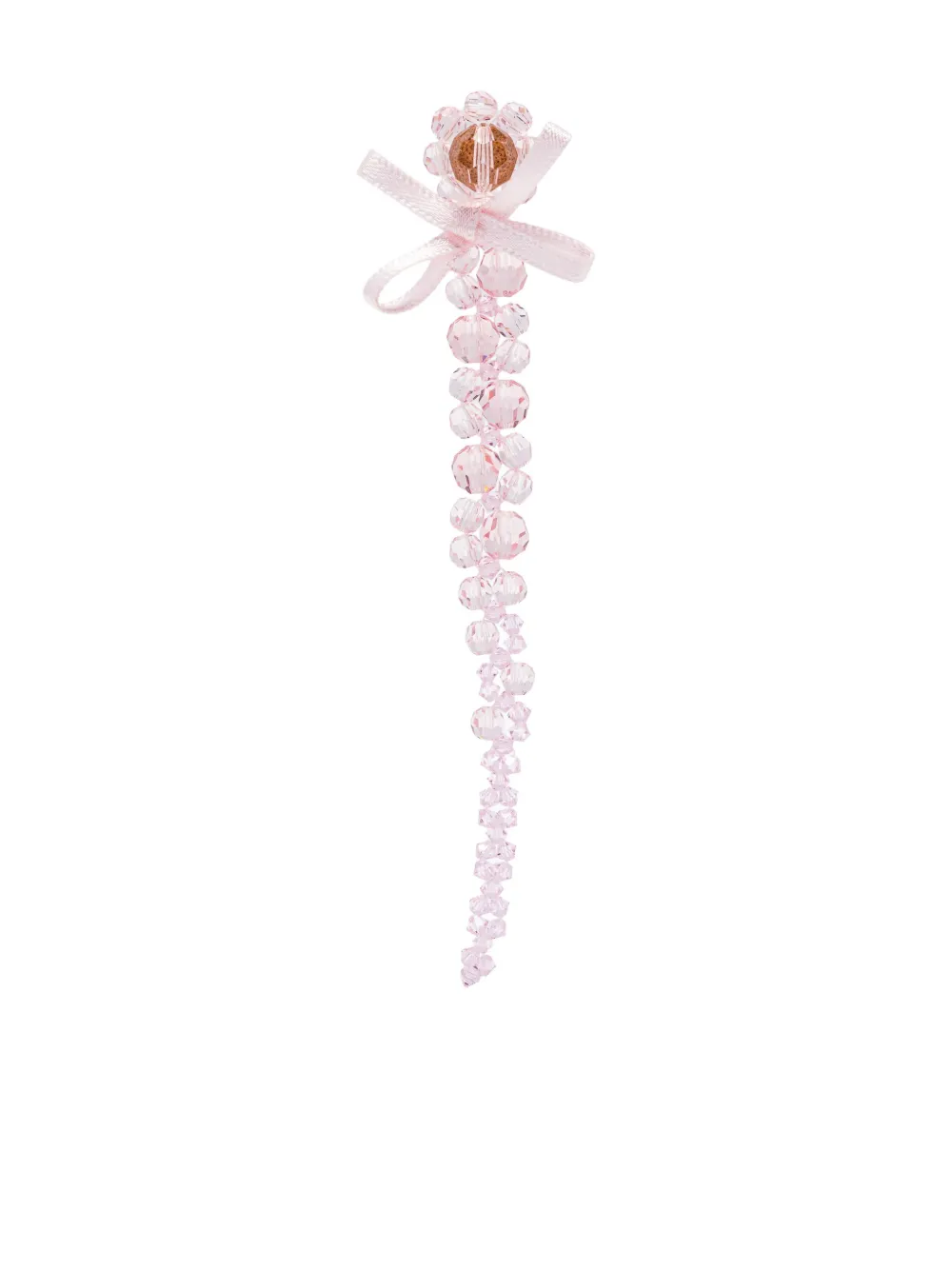 Simone Rocha Crystal-beaded Bow Earrings In Neutral