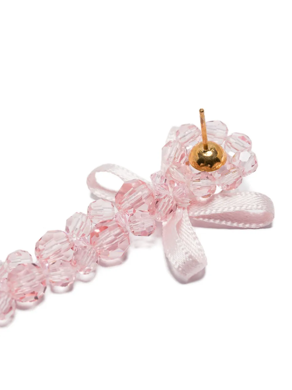 Simone Rocha Crystal-beaded Bow Earrings In Neutral