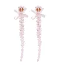 Simone Rocha crystal-beaded bow earrings - Pink