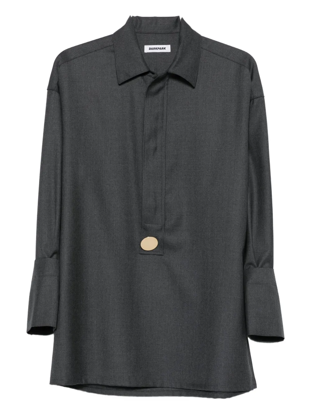 Darkpark Button-detail Wool Blouse In Gray