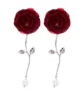 Magda Butrym rose-pearl earrings - Silver