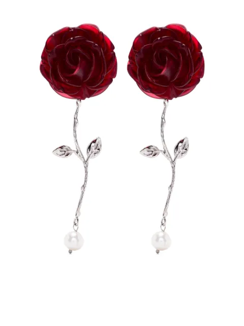 Magda Butrym rose-pearl earrings