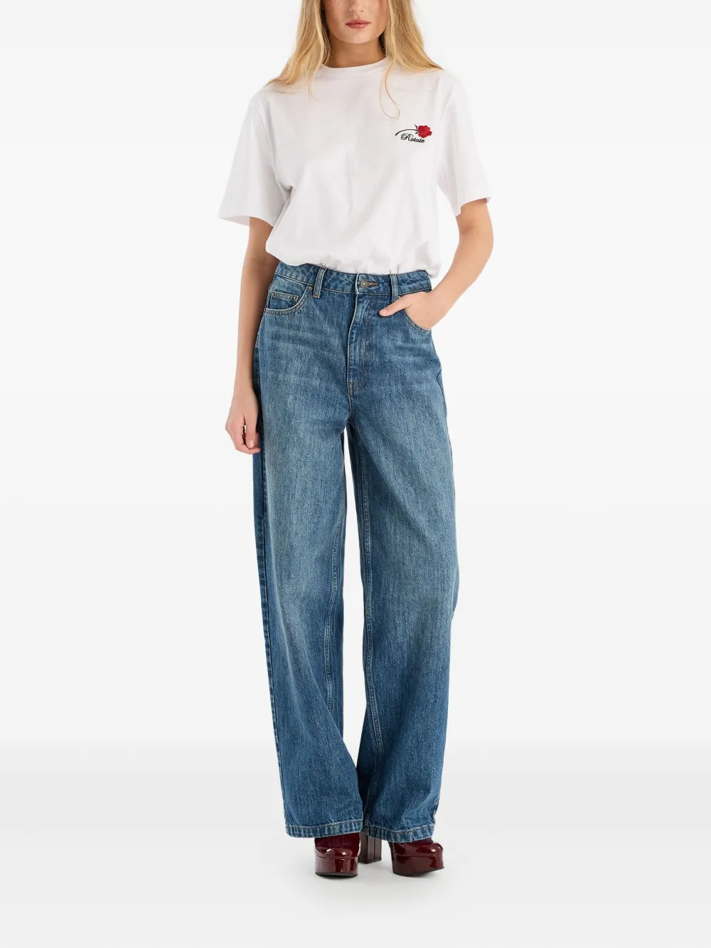 ROTATE BIRGER CHRISTENSEN logo-embroidery organic-cotton T-shirt | T-Shirts & Jersey Shirts | Image 2