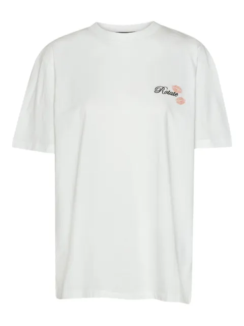 ROTATE BIRGER CHRISTENSEN Lippen-T-Shirt mit Logo-Stickerei