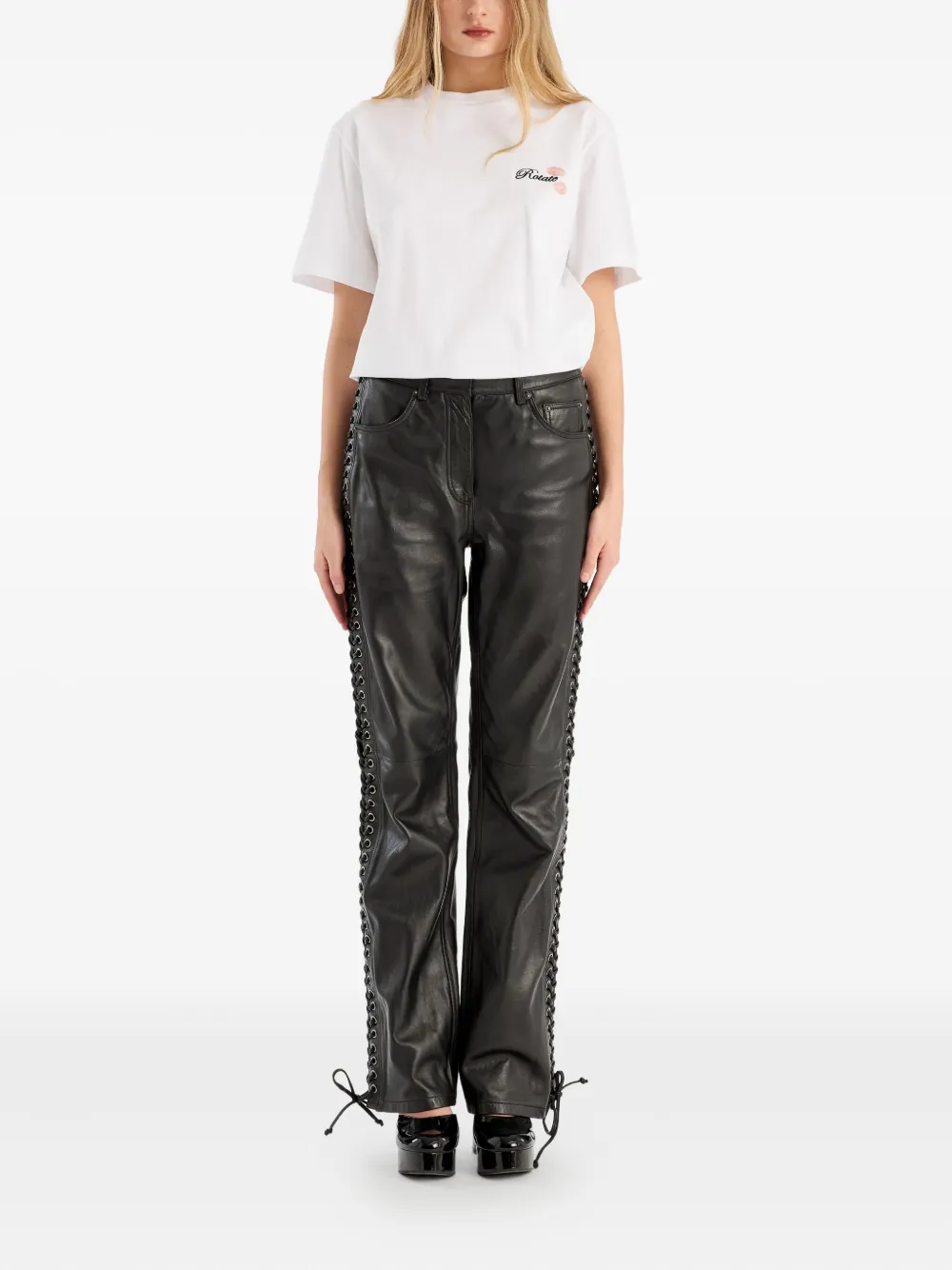 ROTATE BIRGER CHRISTENSEN logo-embroidered lip-detail T-shirt | T-Shirts & Jersey Shirts | Image 2