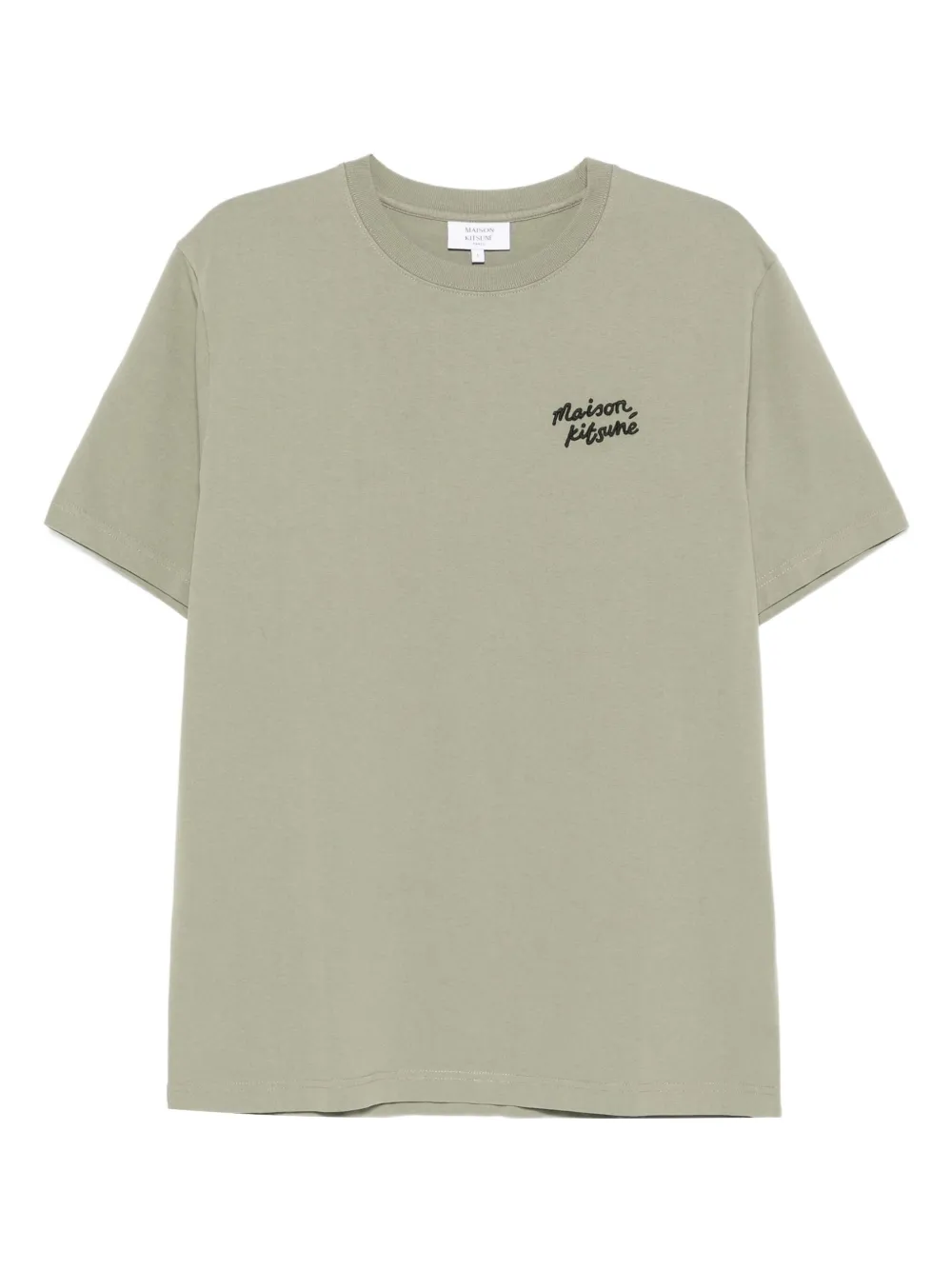 Maison Kitsuné Katoenen T-shirt met geborduurd logo Groen