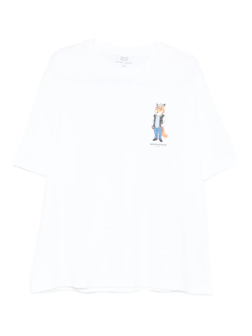 Maison Kitsuné T-shirt met vossenprint Wit