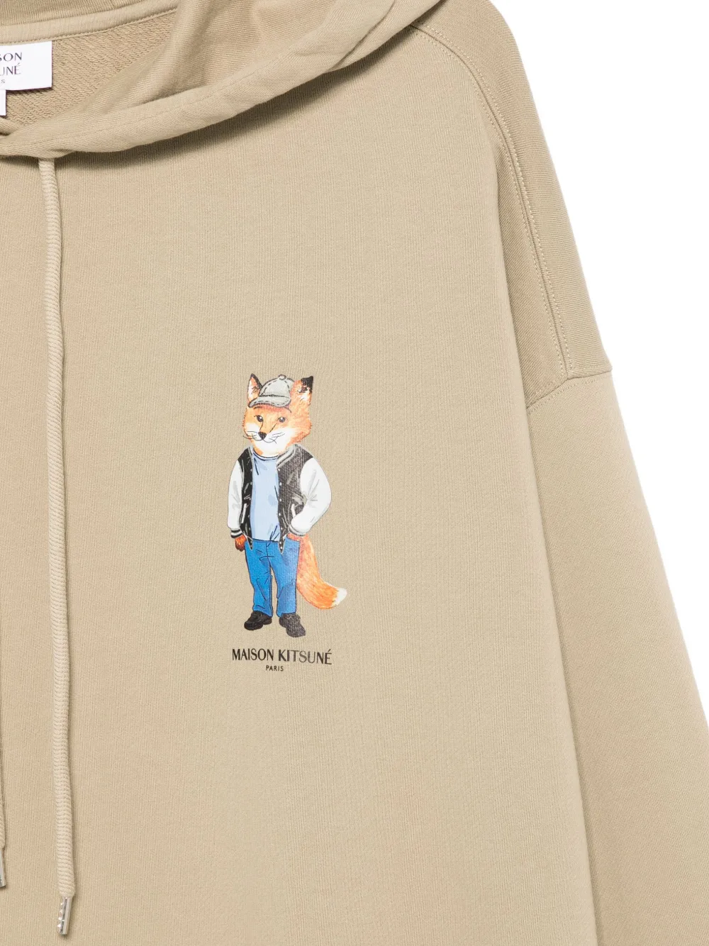 Maison Kitsuné Hoodie met logoprint Beige