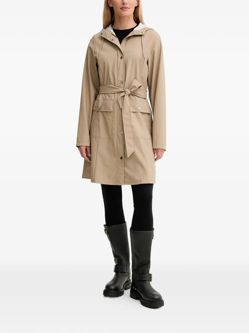 Rains 18130 Curve parka met capuchon Beige